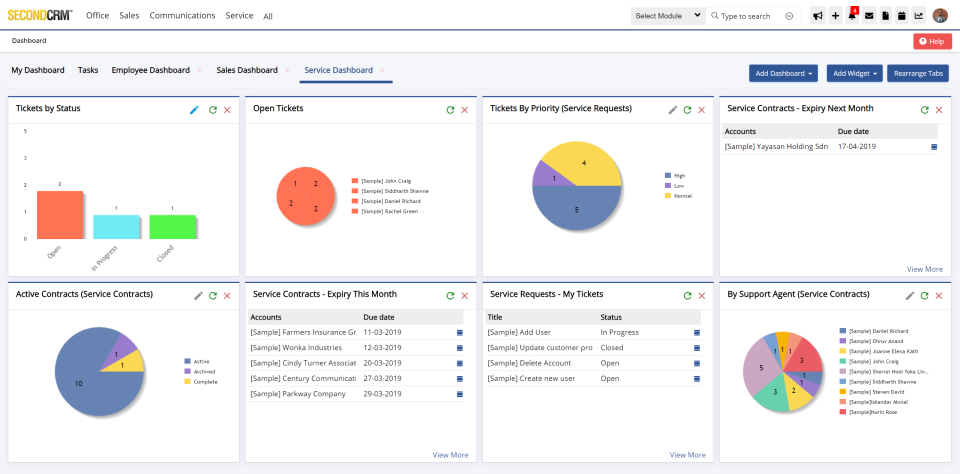 screenshot of Second CRM
